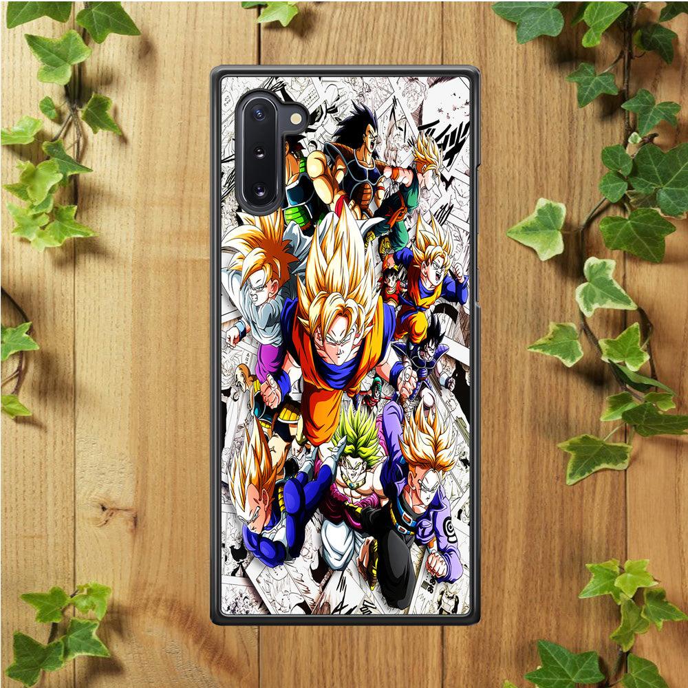 Dragon Ball Z Comic Background Samsung Galaxy Note 10 Case-Rubber / White (2D Case)-Xtracase