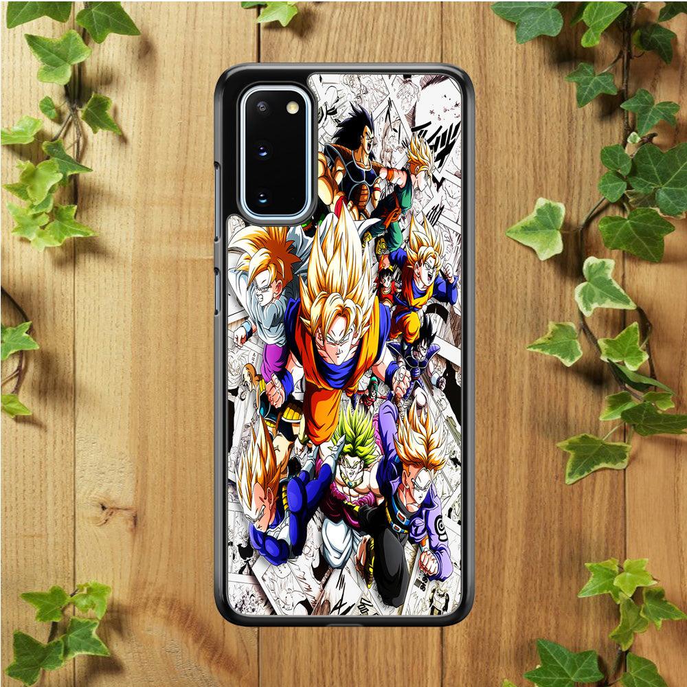 Dragon Ball Z Comic Background Samsung Galaxy S20 Case-Rubber / Black (2D Case)-Xtracase