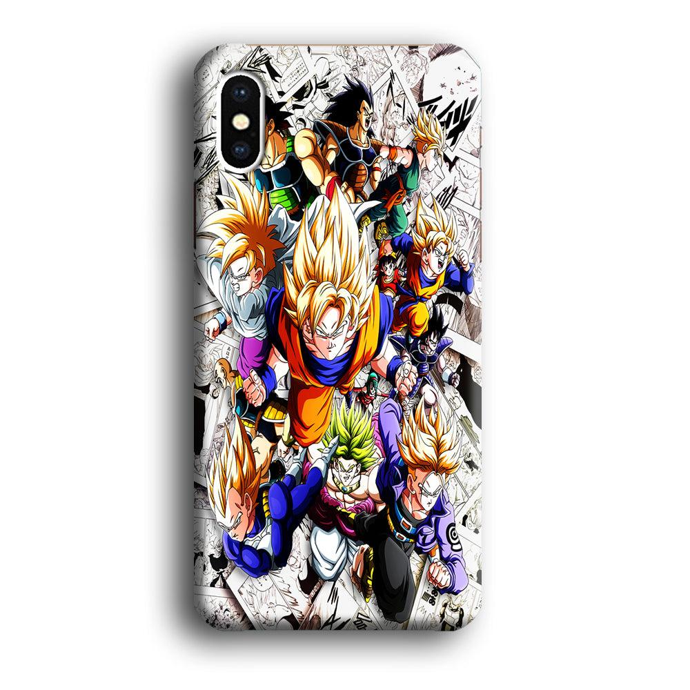 Dragon Ball Z Comic Background iPhone Xs Case-Plastic / Full Wrap (3D Case)-Xtracase