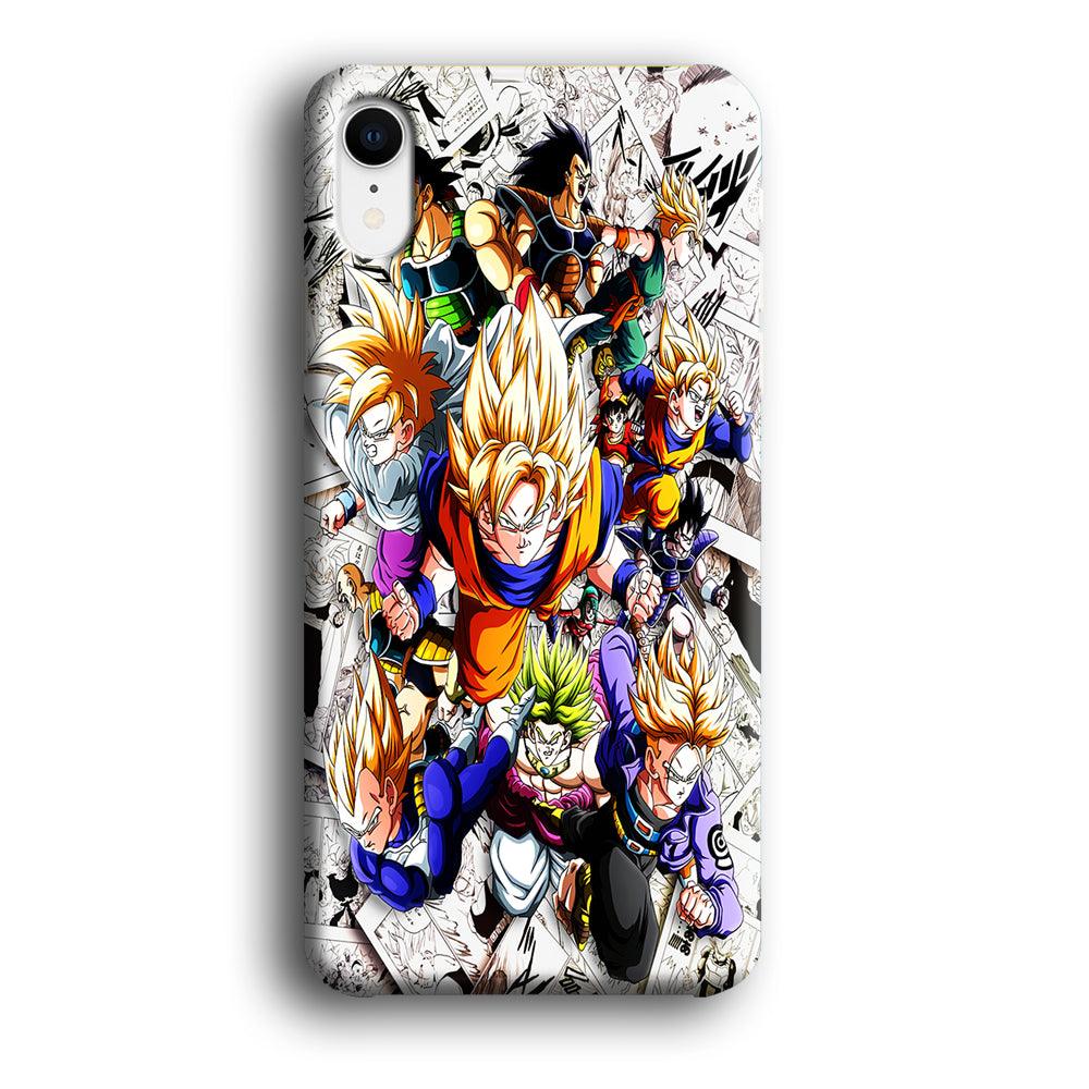 Dragon Ball Z Comic Background iPhone XR Case-Plastic / Full Wrap (3D Case)-Xtracase