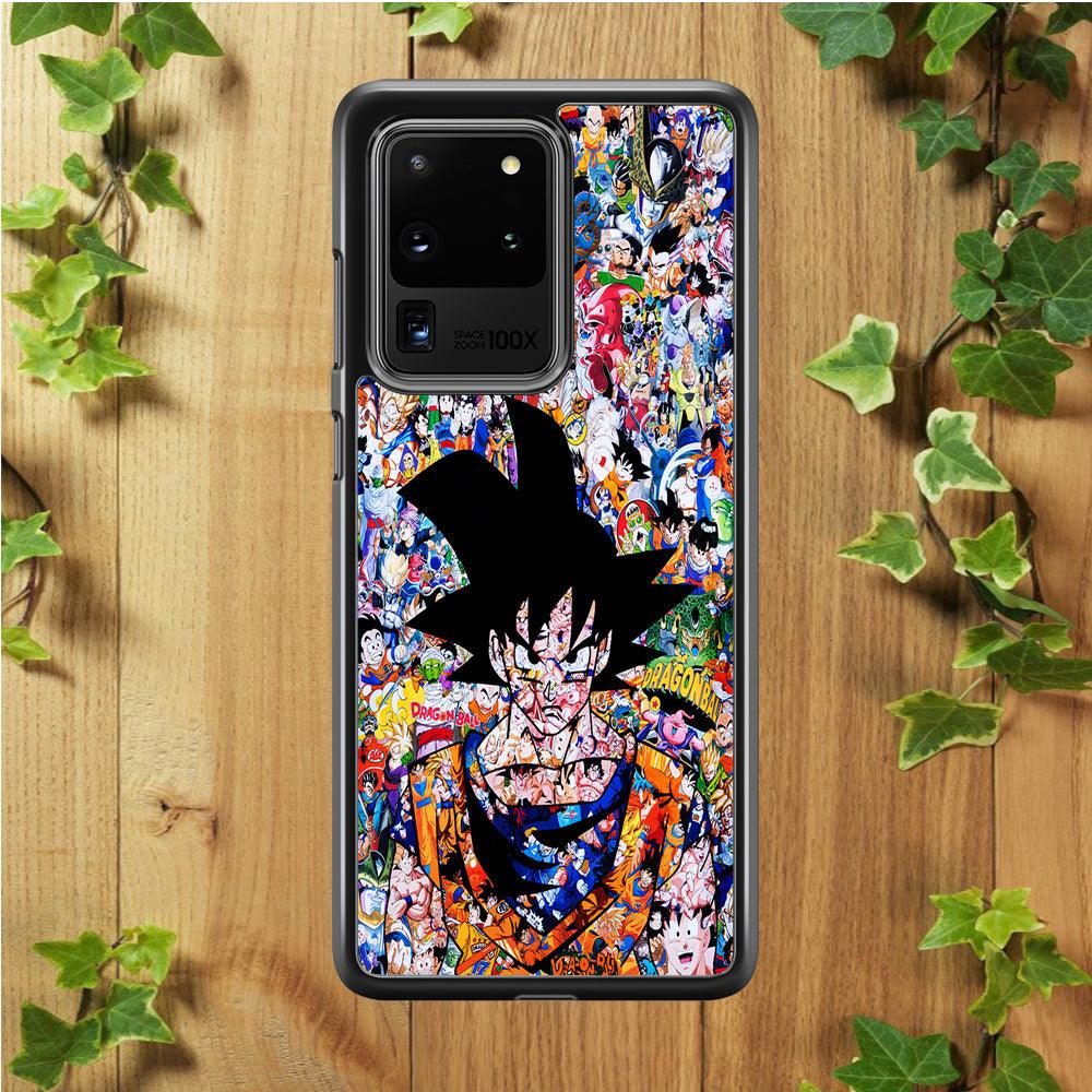 Dragon Ball Z Sticker Bomb Samsung Galaxy S20 Ultra Case-Rubber / White (2D Case)-Xtracase