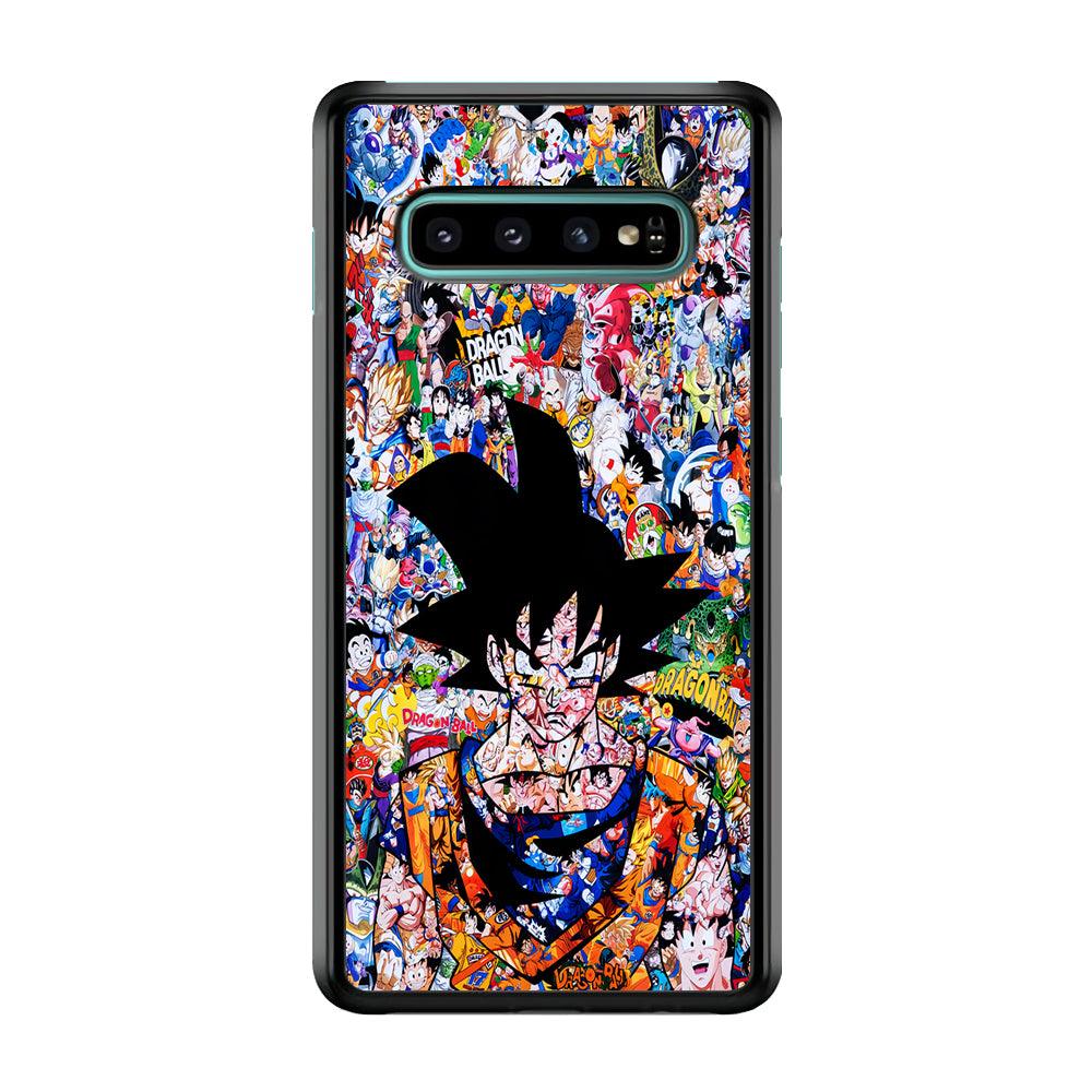 Dragon Ball Z Sticker Bomb Samsung Galaxy S10 Case-Rubber / White (2D Case)-Xtracase