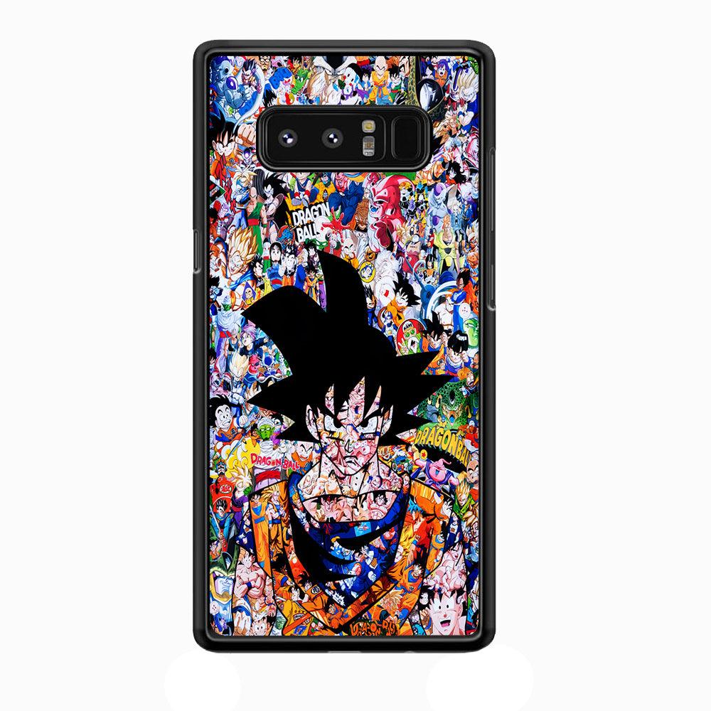 Dragon Ball Z Sticker Bomb Samsung Galaxy Note 8 Case-Rubber / Black (2D Case)-Xtracase