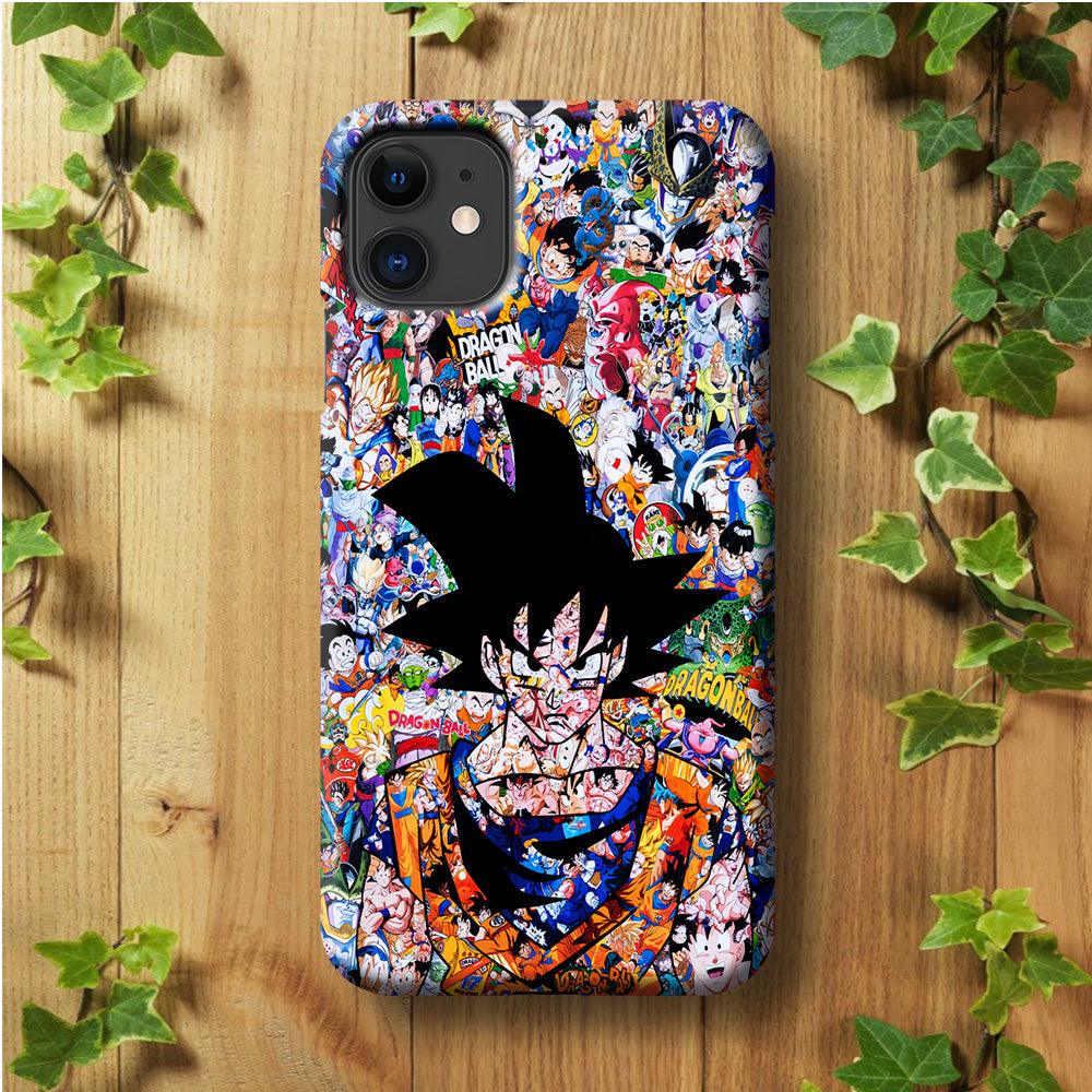 Dragon Ball Z Sticker Bomb iPhone 11 Case-Plastic / Full Wrap (3D Case)-Xtracase