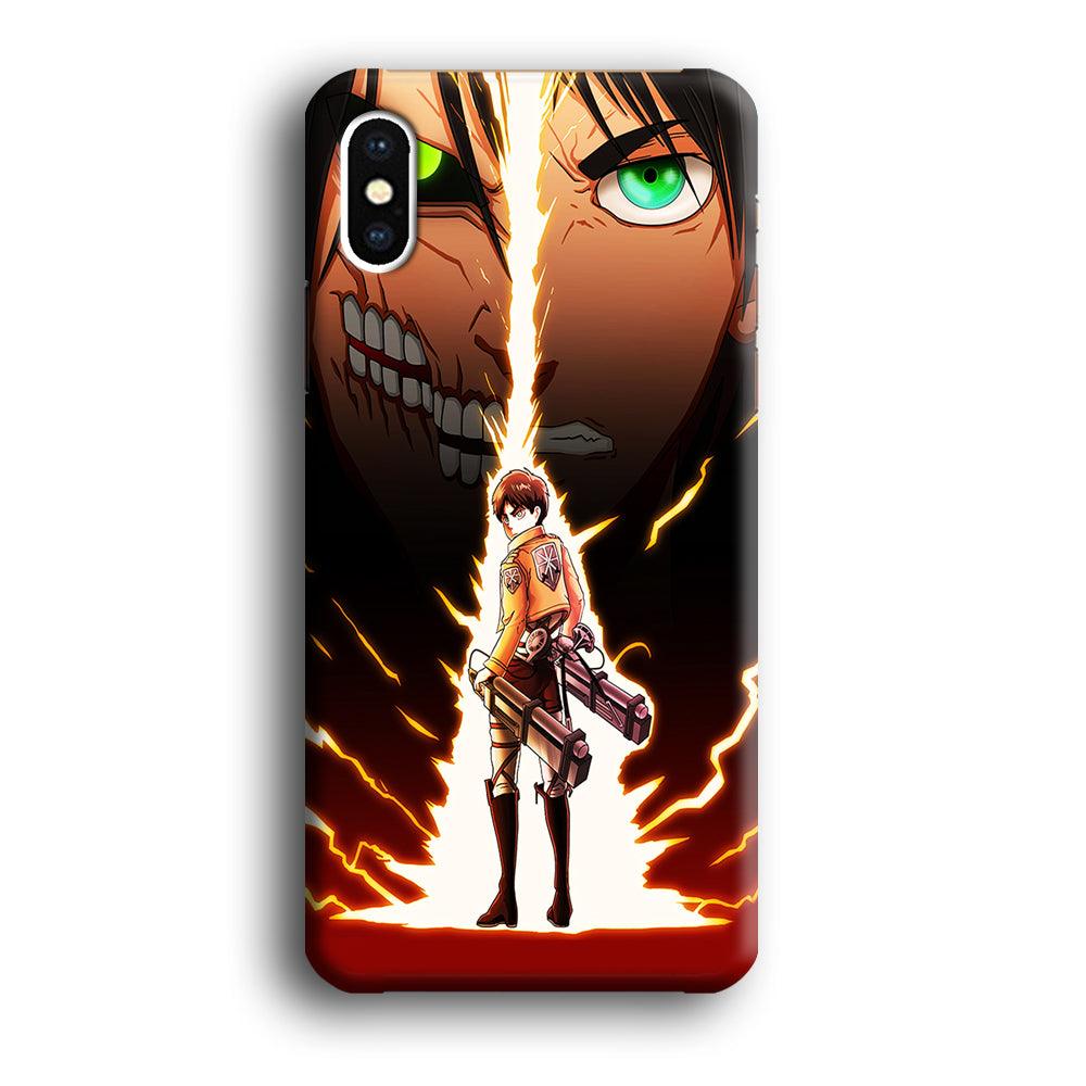 Eren Jeager Titan Shifter iPhone Xs Case-Plastic / Full Wrap (3D Case)-Xtracase