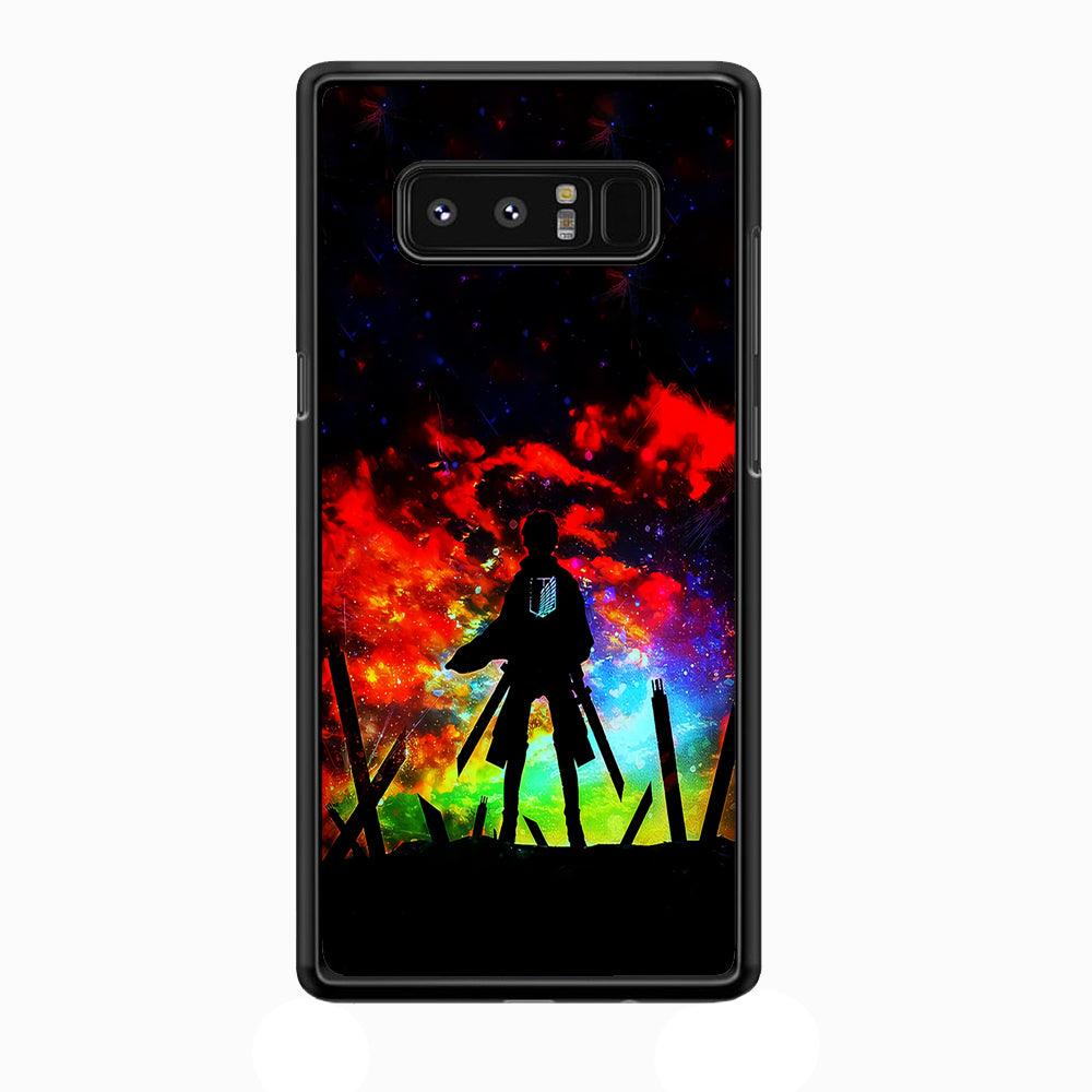 Eren Silhouette Shingeki No Kyojin Samsung Galaxy Note 8 Case-Rubber / Black (2D Case)-Xtracase