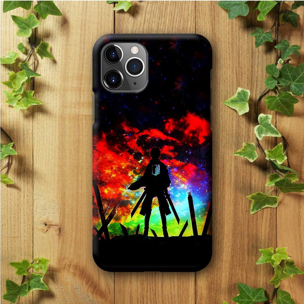 Eren Silhouette Shingeki No Kyojin iPhone 11 Pro Max Case-Plastic / Full Wrap (3D Case)-Xtracase