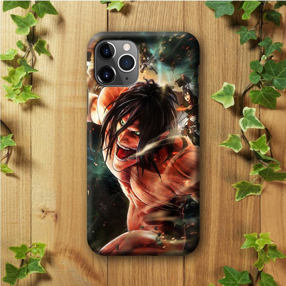 Eren and Survey Corps Team iPhone 11 Pro Max Case-Plastic / Full Wrap (3D Case)-Xtracase