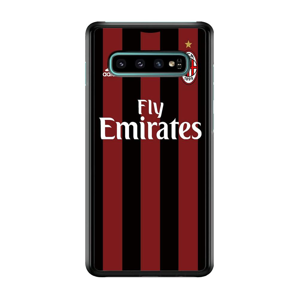 FB AC Milan Jersey Samsung Galaxy S10 Case-Plastic / Full Wrap (3D Case)-Xtracase