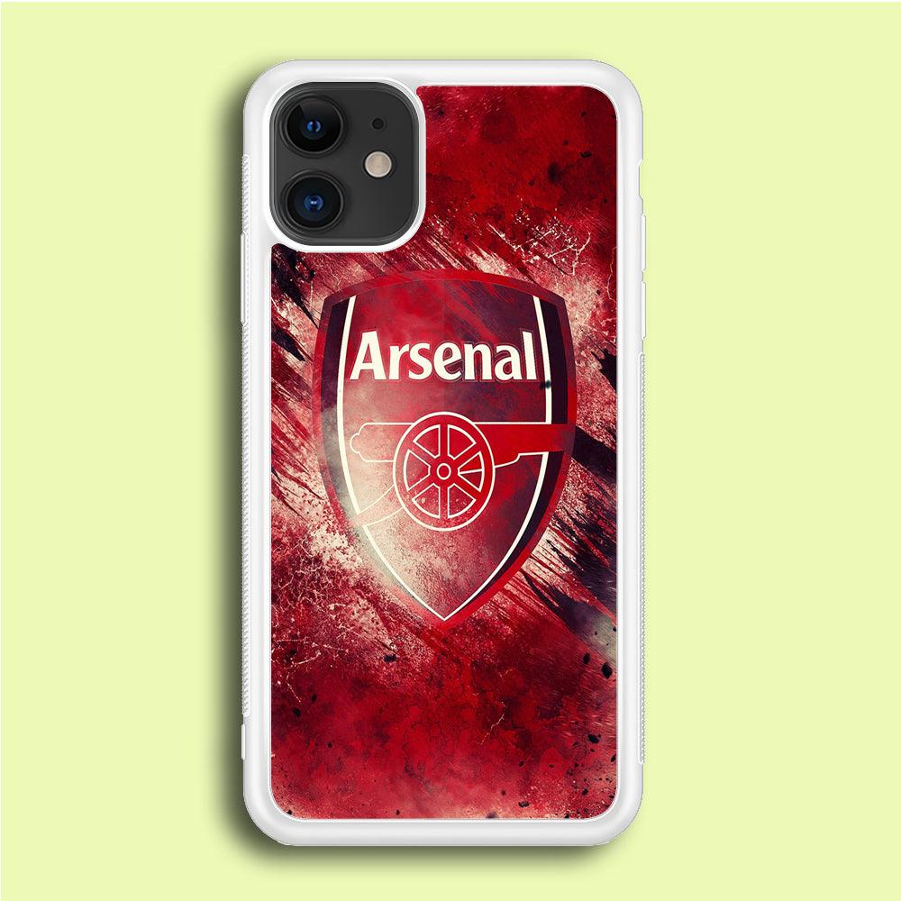 FB Arsenal iPhone 12 Case-Rubber / White (2D Case)-Xtracase