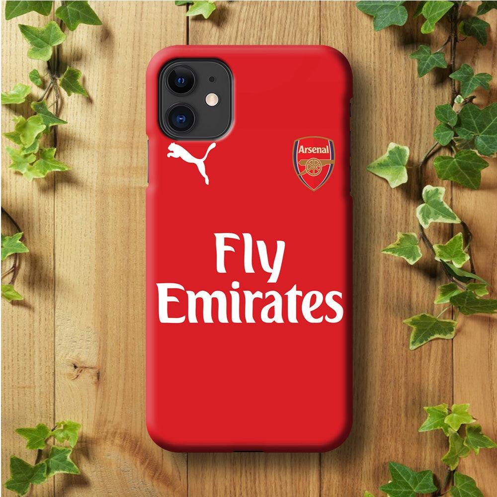 FB Arsenal Jersey iPhone 11 Case-Plastic / Full Wrap (3D Case)-Xtracase