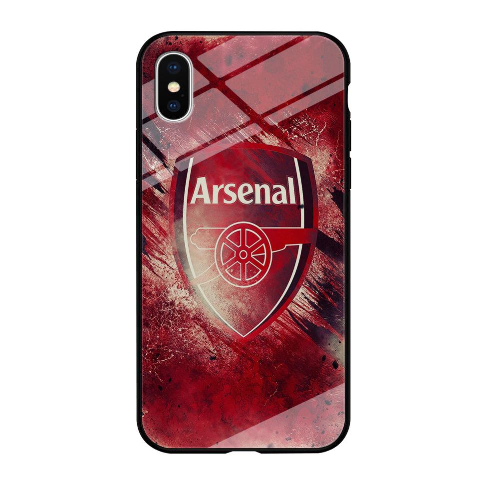 FB Arsenal iPhone Xs Case-Tempered Glass Case-Xtracase