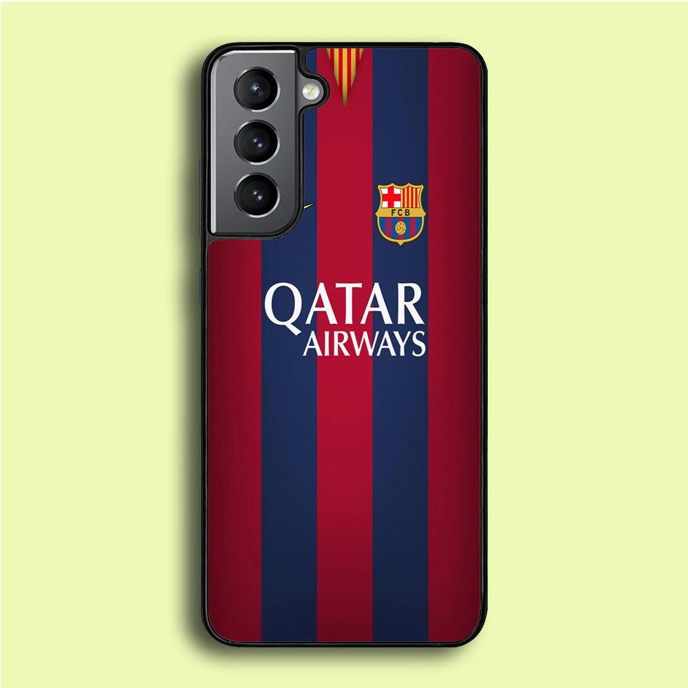 FB Barcelona Jersey Samsung Galaxy S21 Plus Case-Rubber / Black (2D Case)-Xtracase
