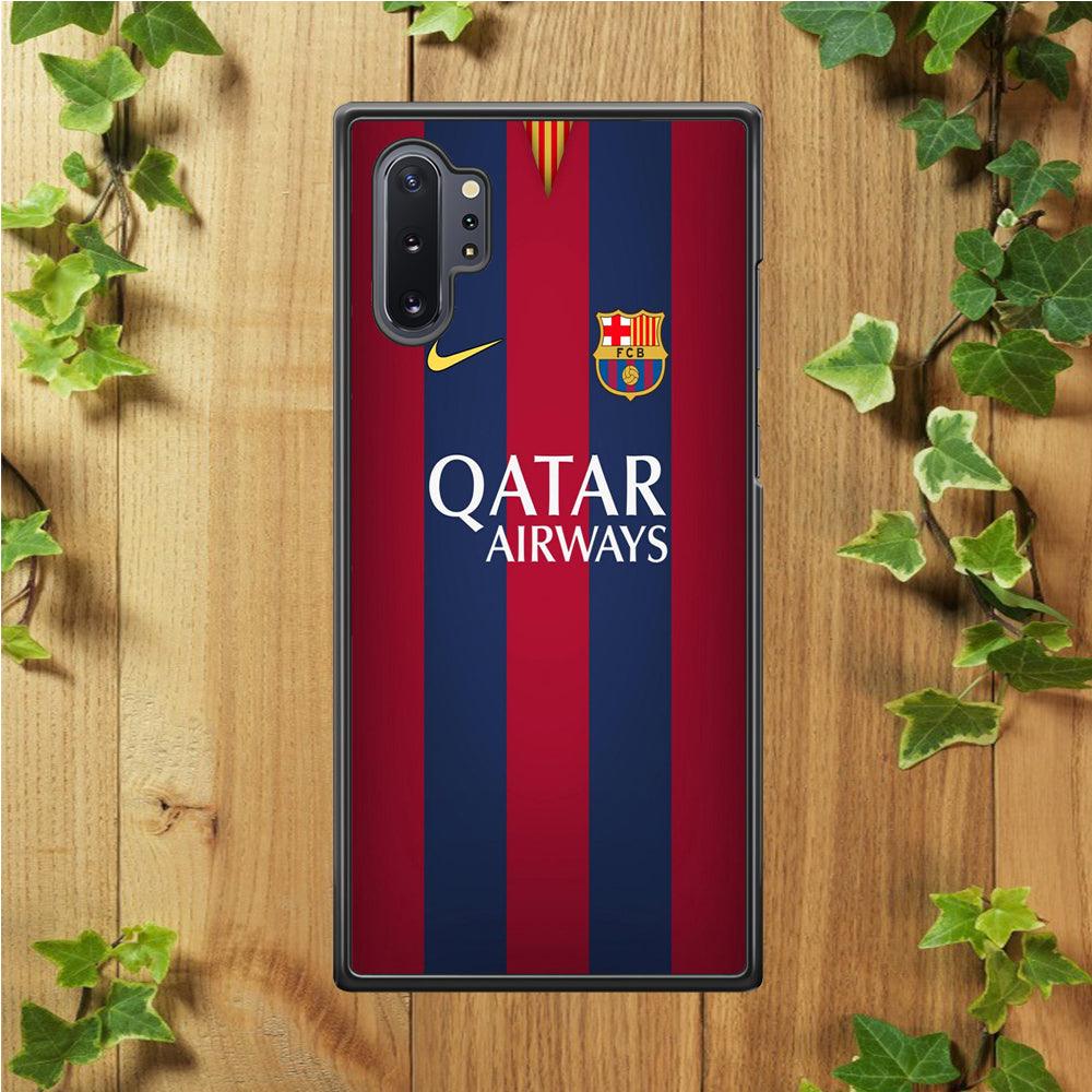 FB Barcelona Jersey Samsung Galaxy Note 10 Plus Case-Rubber / Black (2D Case)-Xtracase