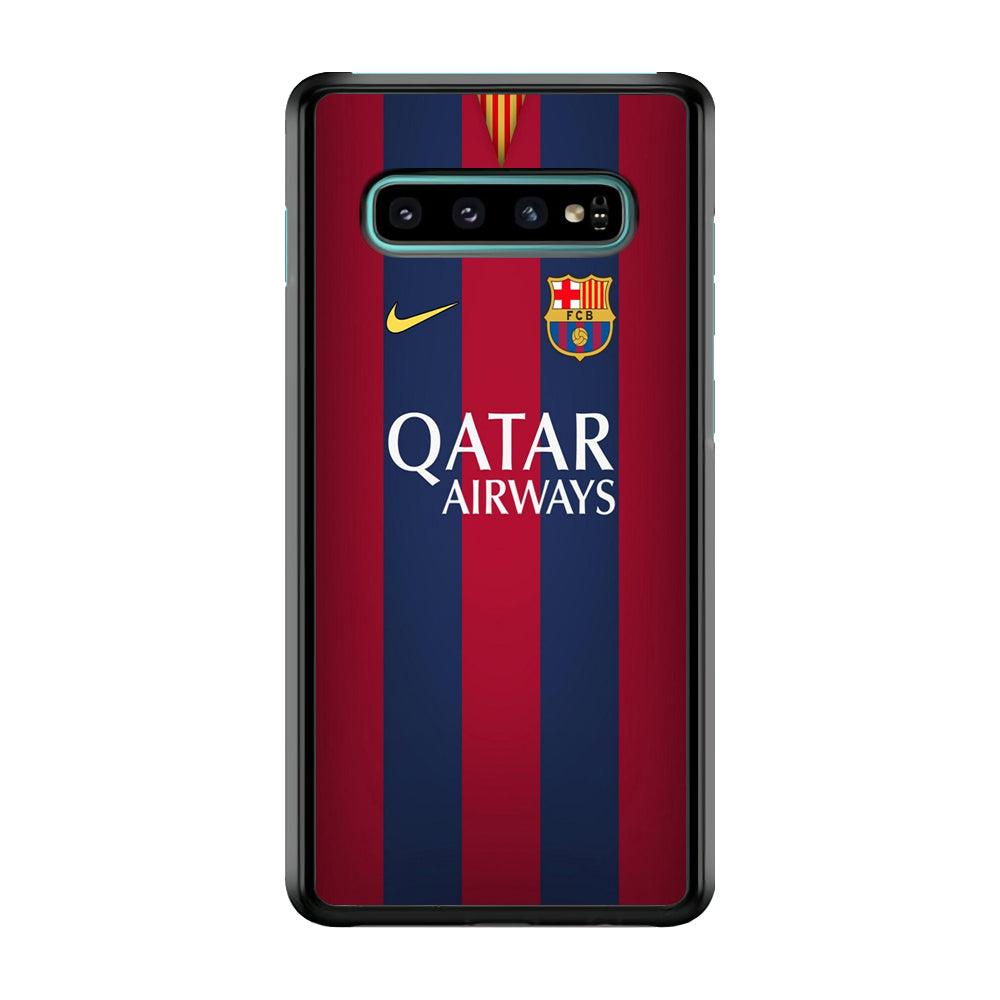 FB Barcelona Jersey Samsung Galaxy S10 Case-Rubber / Black (2D Case)-Xtracase