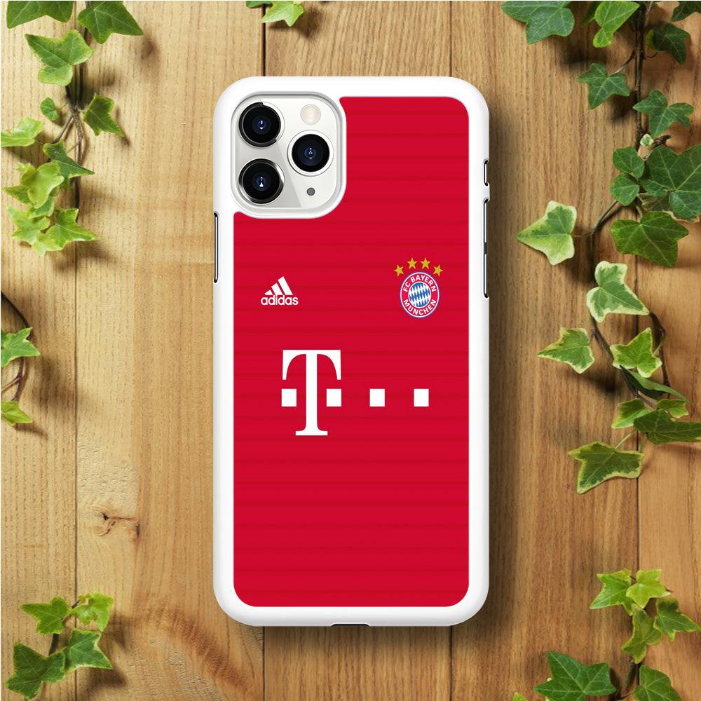 FB Bayern Munich Jersey iPhone 11 Pro Case-Rubber / White (2D Case)-Xtracase