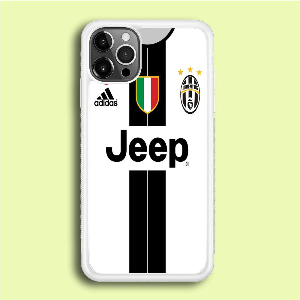 FB Juventus Jersey iPhone 12 Pro Case-Rubber / White (2D Case)-Xtracase
