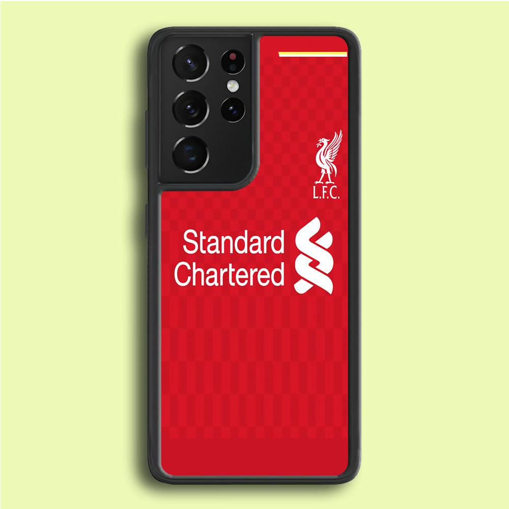 FB Liverpool Jersey Samsung Galaxy S21 Ultra Case-Rubber / Black (2D Case)-Xtracase