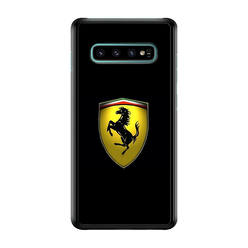 Ferrari Logo Black Samsung Galaxy S10 Case-Plastic / Full Wrap (3D Case)-Xtracase