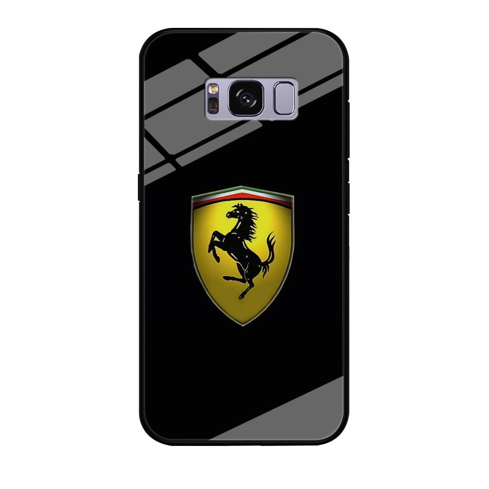 Ferrari Logo Black Samsung Galaxy S8 Case-Tempered Glass Case-Xtracase