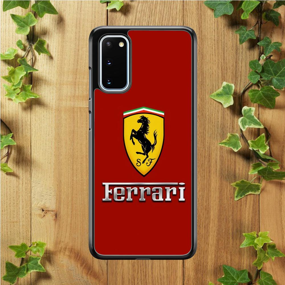 Ferrari Logo Red 001 Samsung Galaxy S20 Case-Plastic / Full Wrap (3D Case)-Xtracase