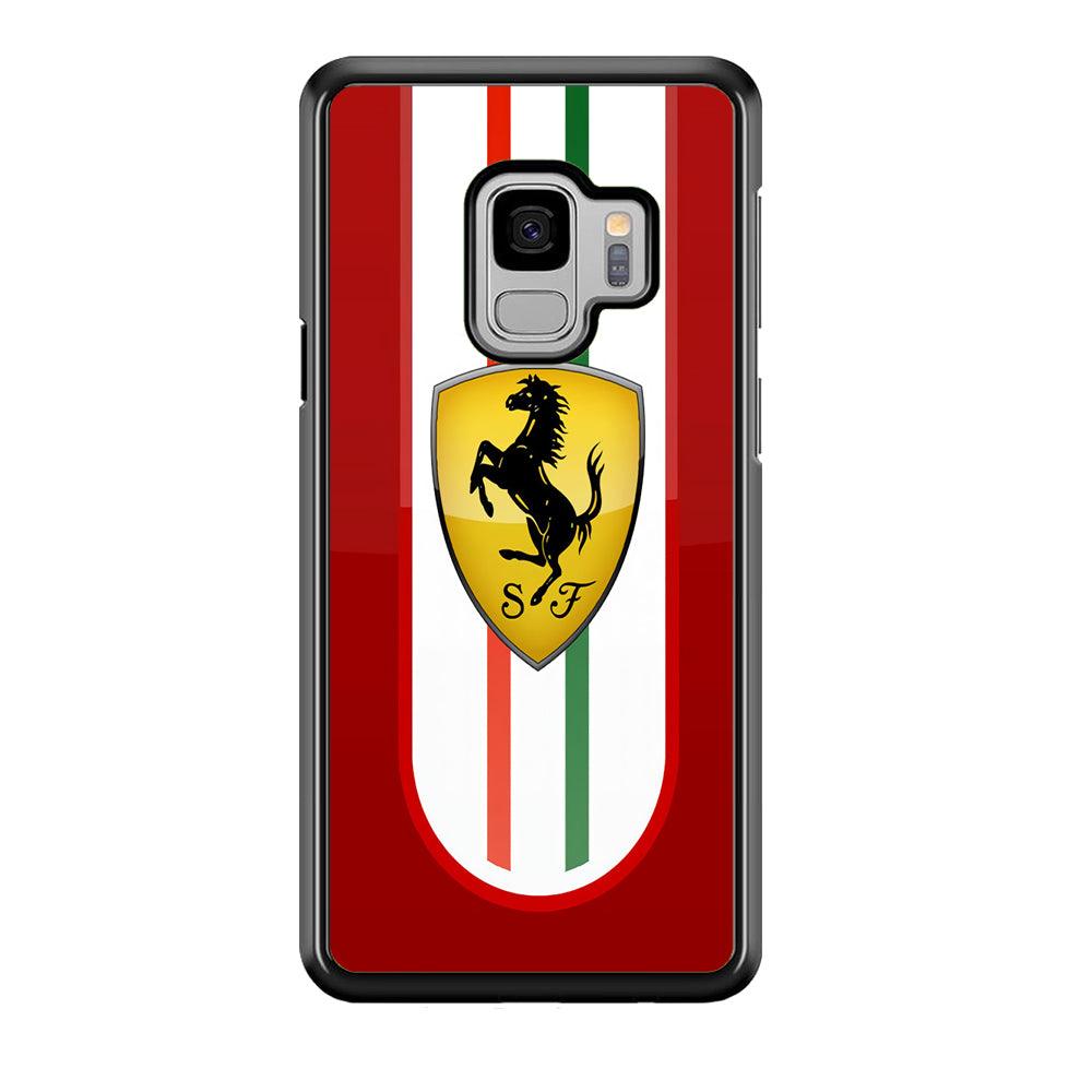 Ferrari Logo Red 002 Samsung Galaxy S9 Case-Plastic / Full Wrap (3D Case)-Xtracase