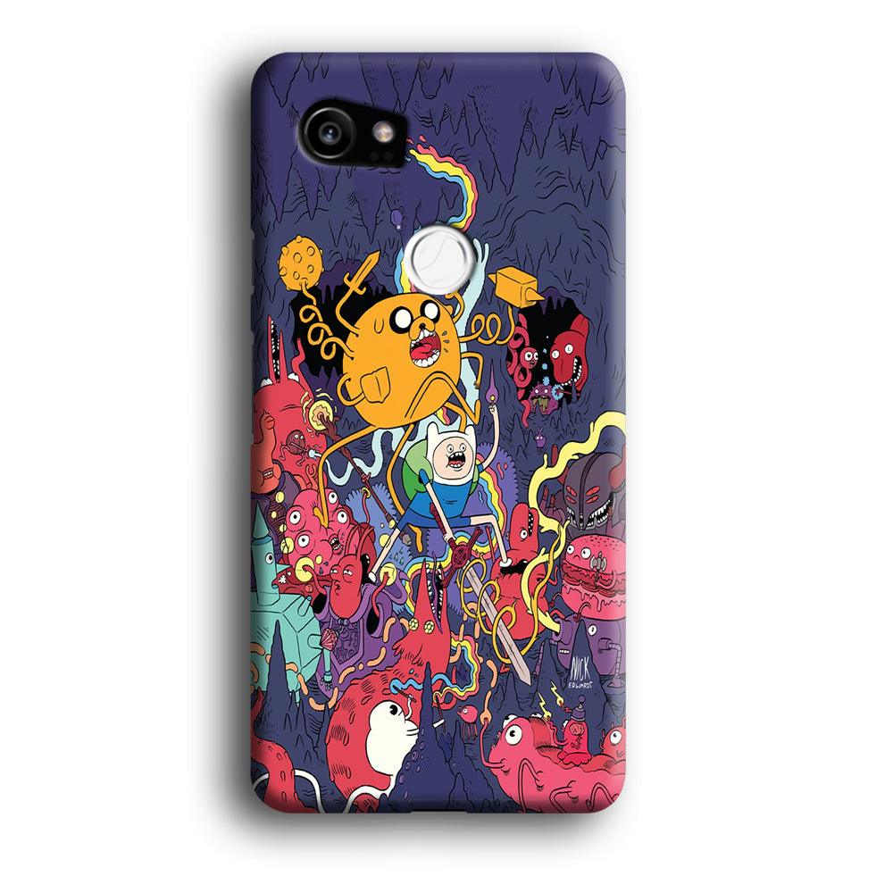 Finn and Jake Fights Monsters Google Pixel 2 XL 3D Case-Xtracase
