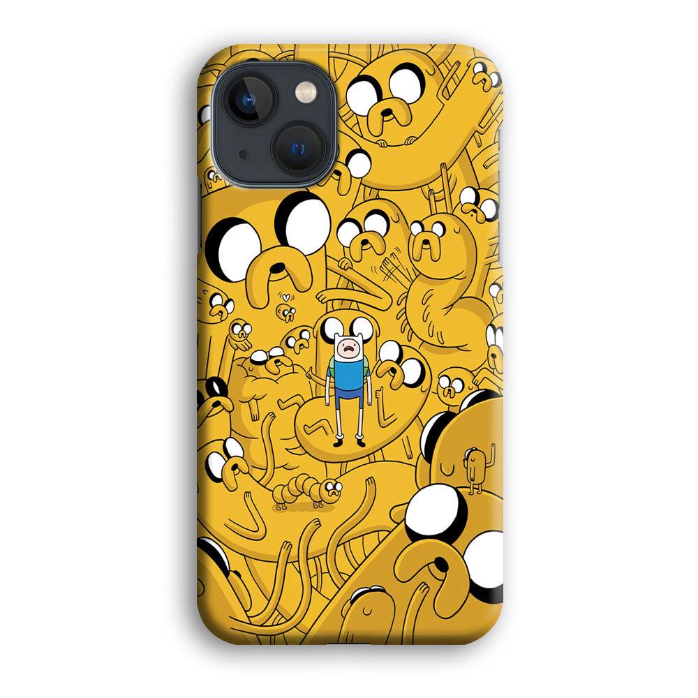 Finn and Jake Doodle iPhone 13 Mini Case-Plastic / Full Wrap (3D Case)-Xtracase