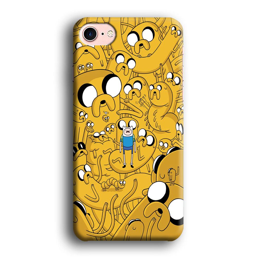 Finn and Jake Doodle iPhone SE 2020 Case-Plastic / Full Wrap (3D Case)-Xtracase