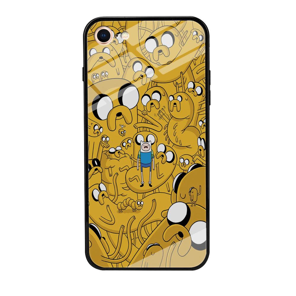 Finn and Jake Doodle iPhone 7 Case-Tempered Glass Case-Xtracase
