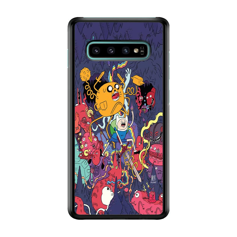 Finn and Jake Fights Monsters Samsung Galaxy S10 Plus Case-Plastic / Full Wrap (3D Case)-Xtracase
