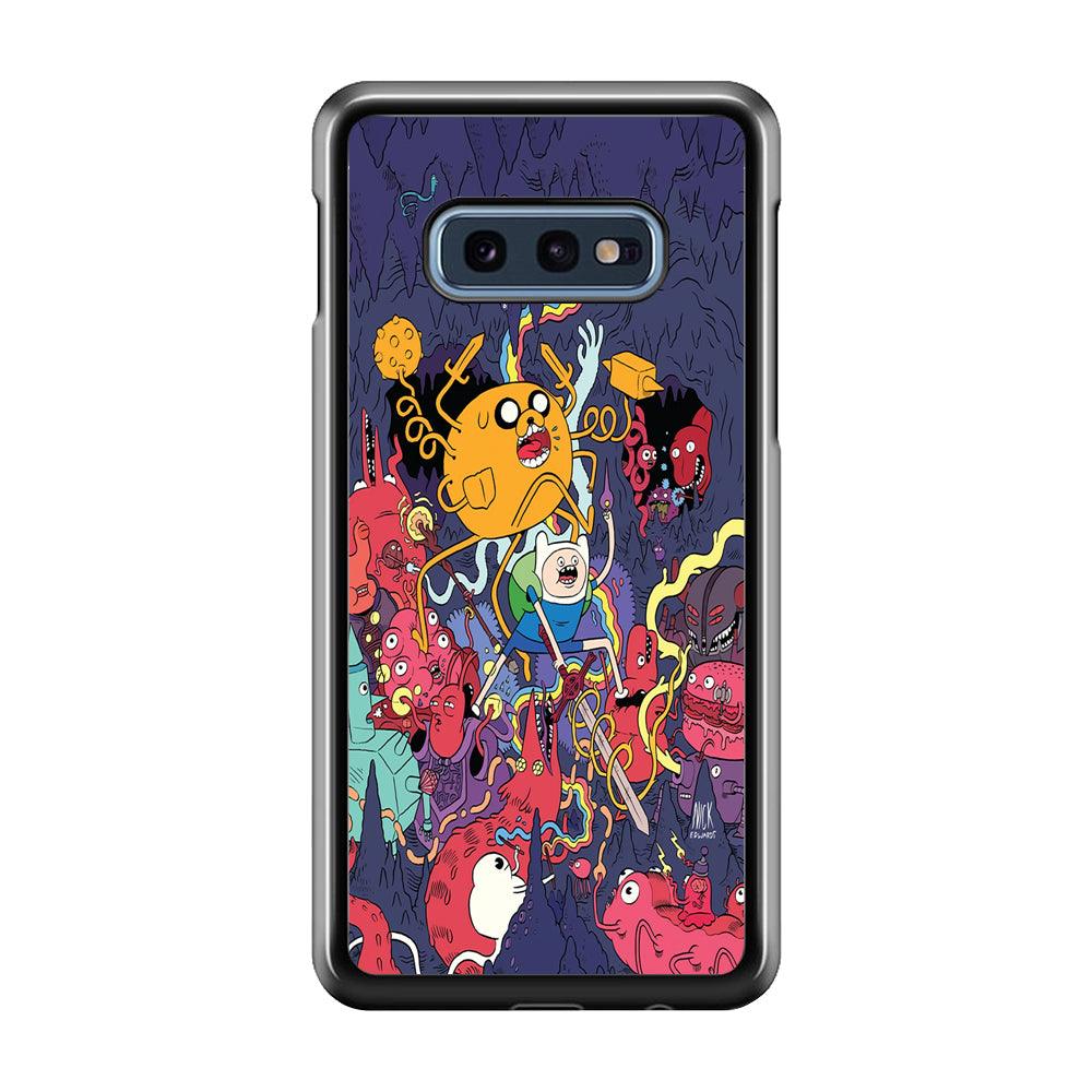 Finn and Jake Fights Monsters Samsung Galaxy S10E Case-Plastic / Full Wrap (3D Case)-Xtracase