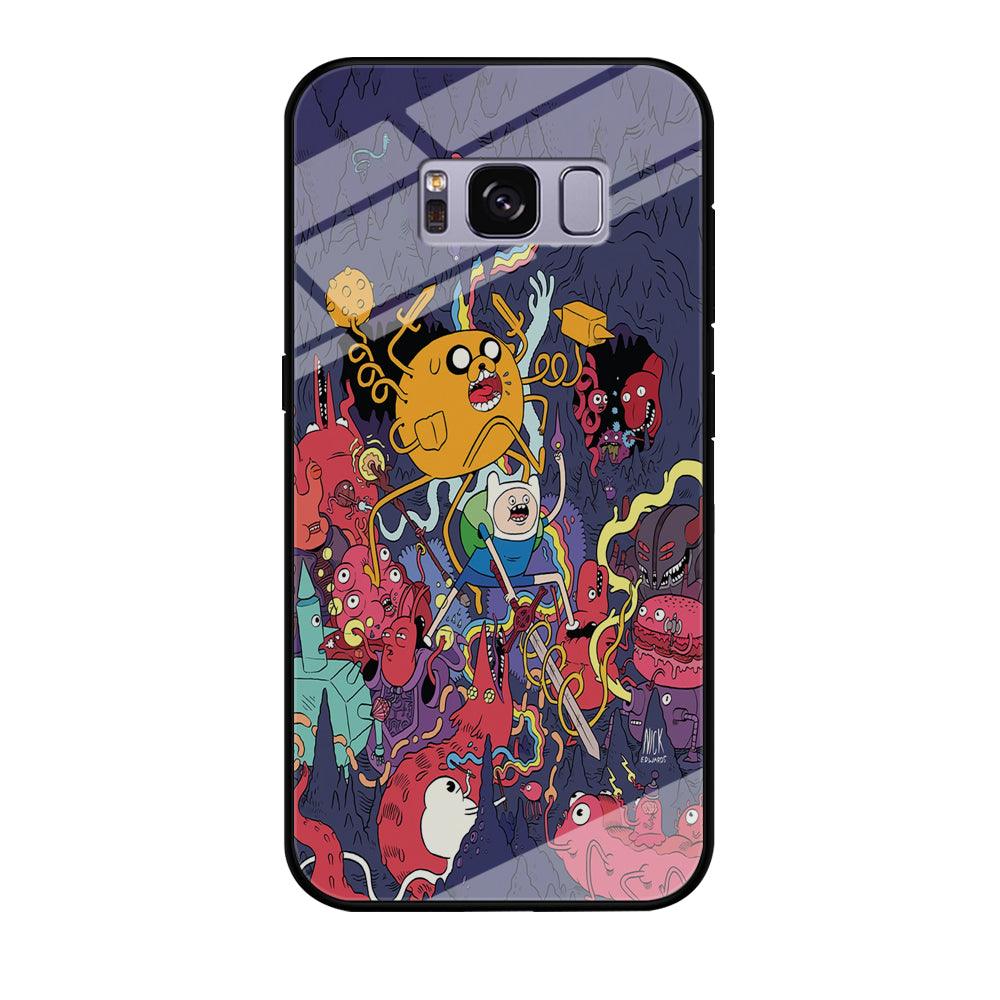 Finn and Jake Fights Monsters Samsung Galaxy S8 Plus Case-Tempered Glass Case-Xtracase