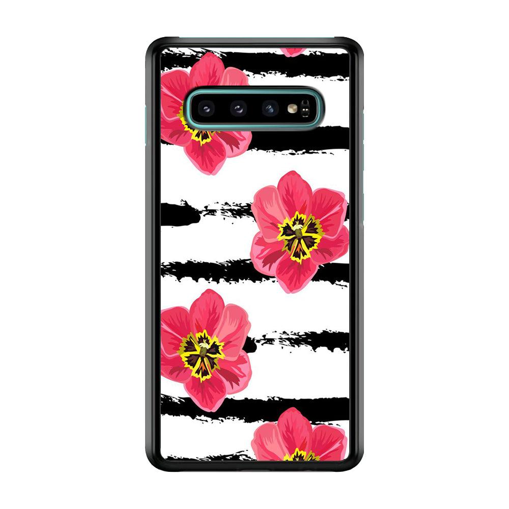 Flower Painting Streak Samsung Galaxy S10 Case-Plastic / Full Wrap (3D Case)-Xtracase