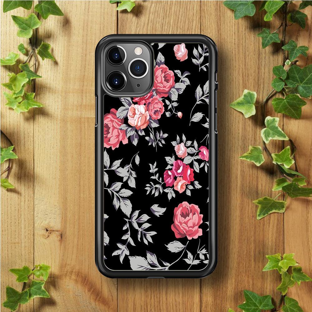 Flower Pattern 004 iPhone 11 Pro Max Case-Rubber / White (2D Case)-Xtracase