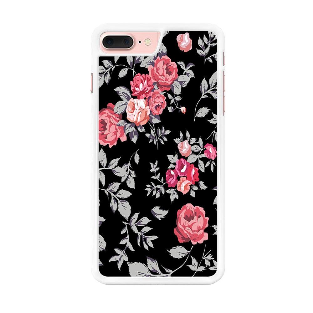 Flower Pattern 004 iPhone 8 Plus Case-Rubber / White (2D Case)-Xtracase