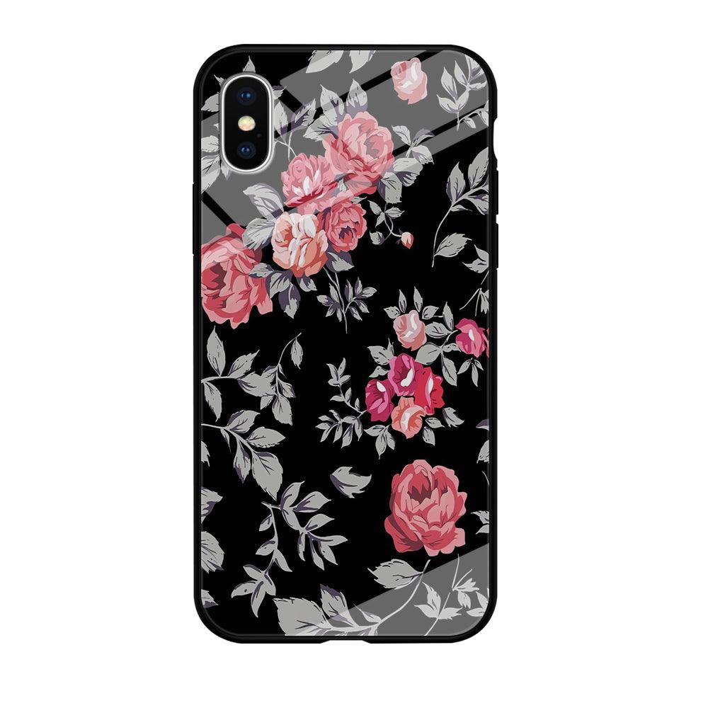 Flower Pattern 004 iPhone Xs Case-Tempered Glass Case-Xtracase