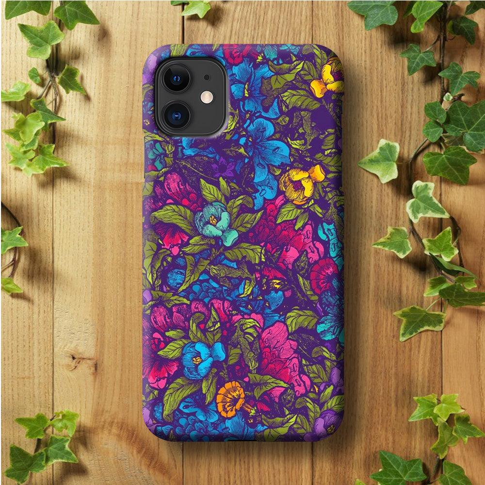 Flower Pattern 005 iPhone 11 Case-Plastic / Full Wrap (3D Case)-Xtracase
