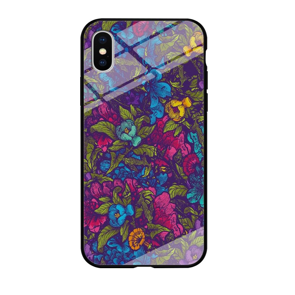 Flower Pattern 005 iPhone Xs Max Case-Tempered Glass Case-Xtracase