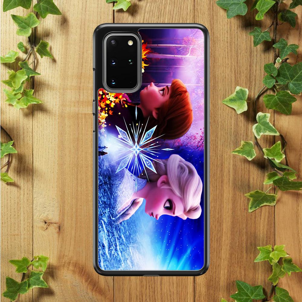 Frozen Elsa and Anna Samsung Galaxy S20 Plus Case-Rubber / White (2D Case)-Xtracase
