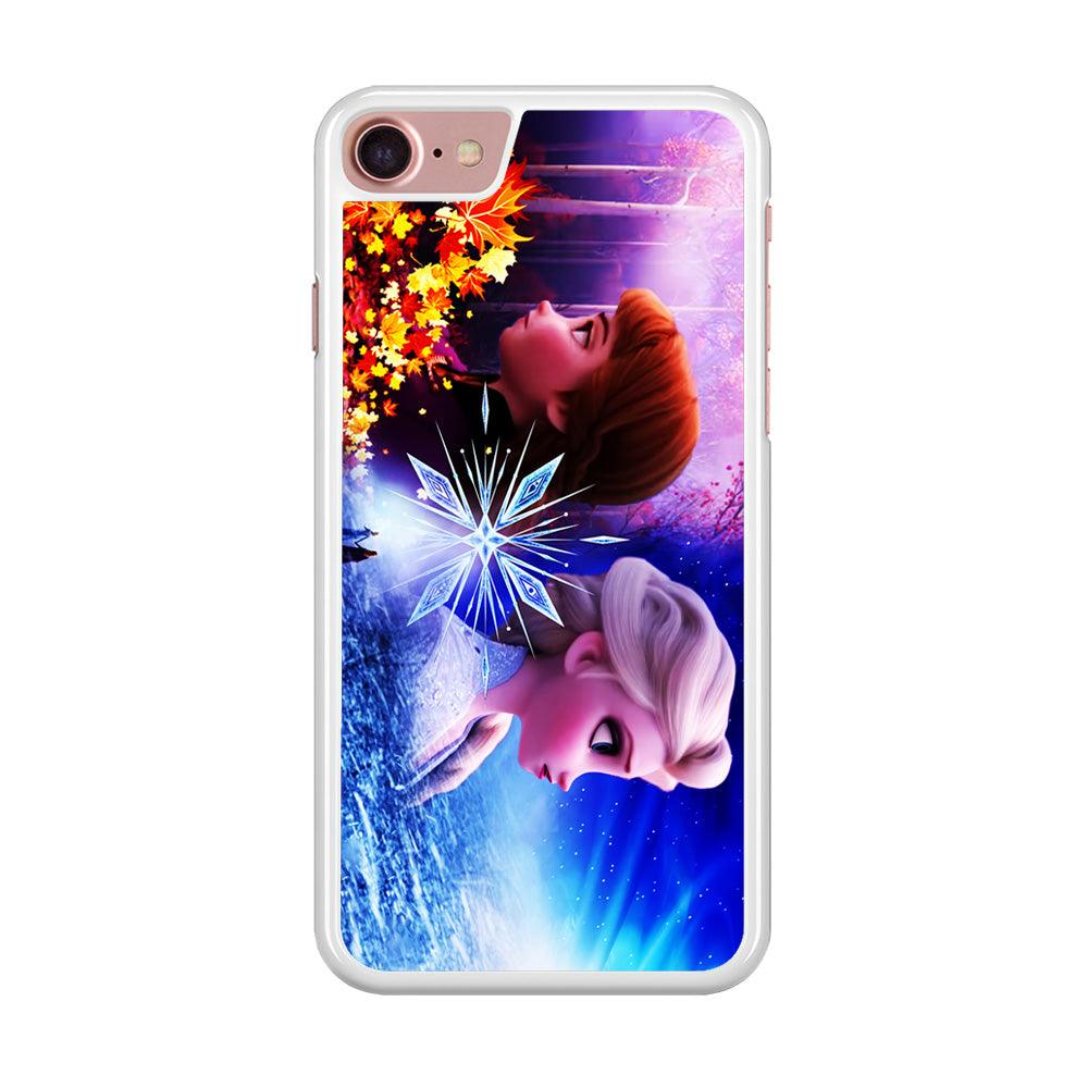 Frozen Elsa and Anna iPhone SE 2020 Case-Rubber / White (2D Case)-Xtracase