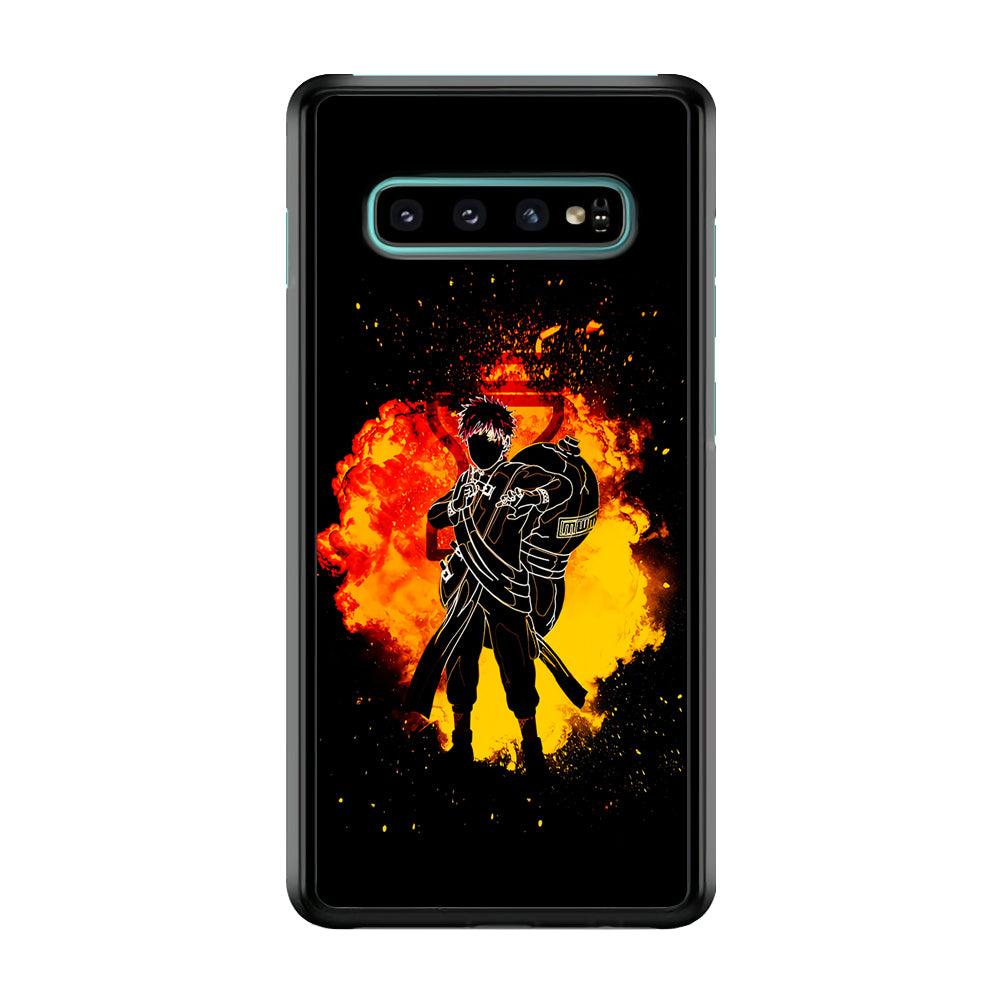 Gaara Silhouette Samsung Galaxy S10 Plus Case-Rubber / White (2D Case)-Xtracase