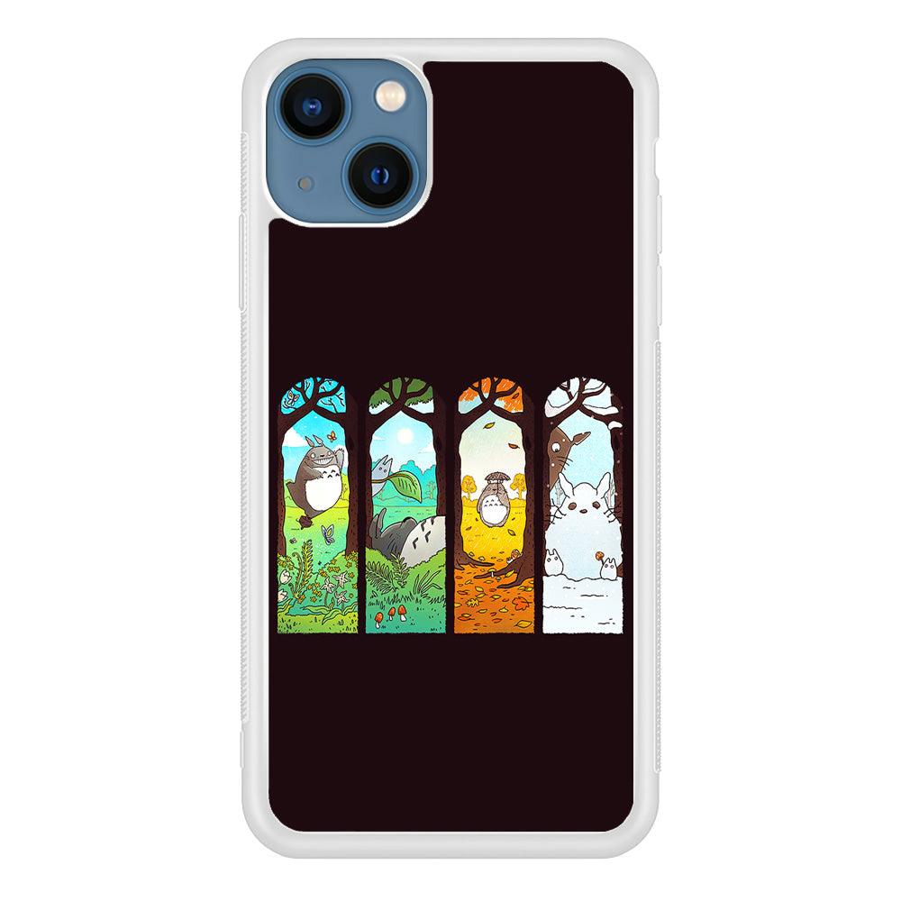 Ghibli Elemental Charms Brown iPhone 13 Case-Rubber / White (2D Case)-Xtracase