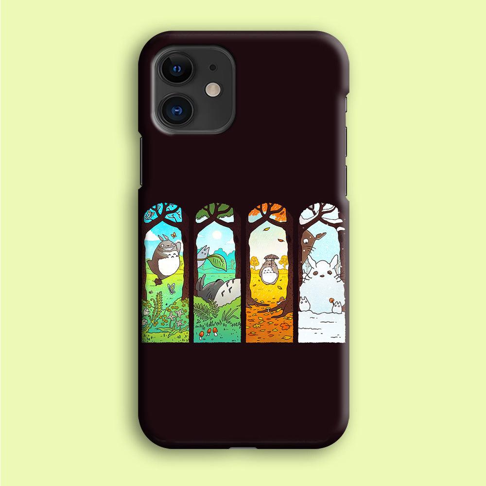 Ghibli Elemental Charms Brown iPhone 12 Mini Case-Plastic / Full Wrap (3D Case)-Xtracase