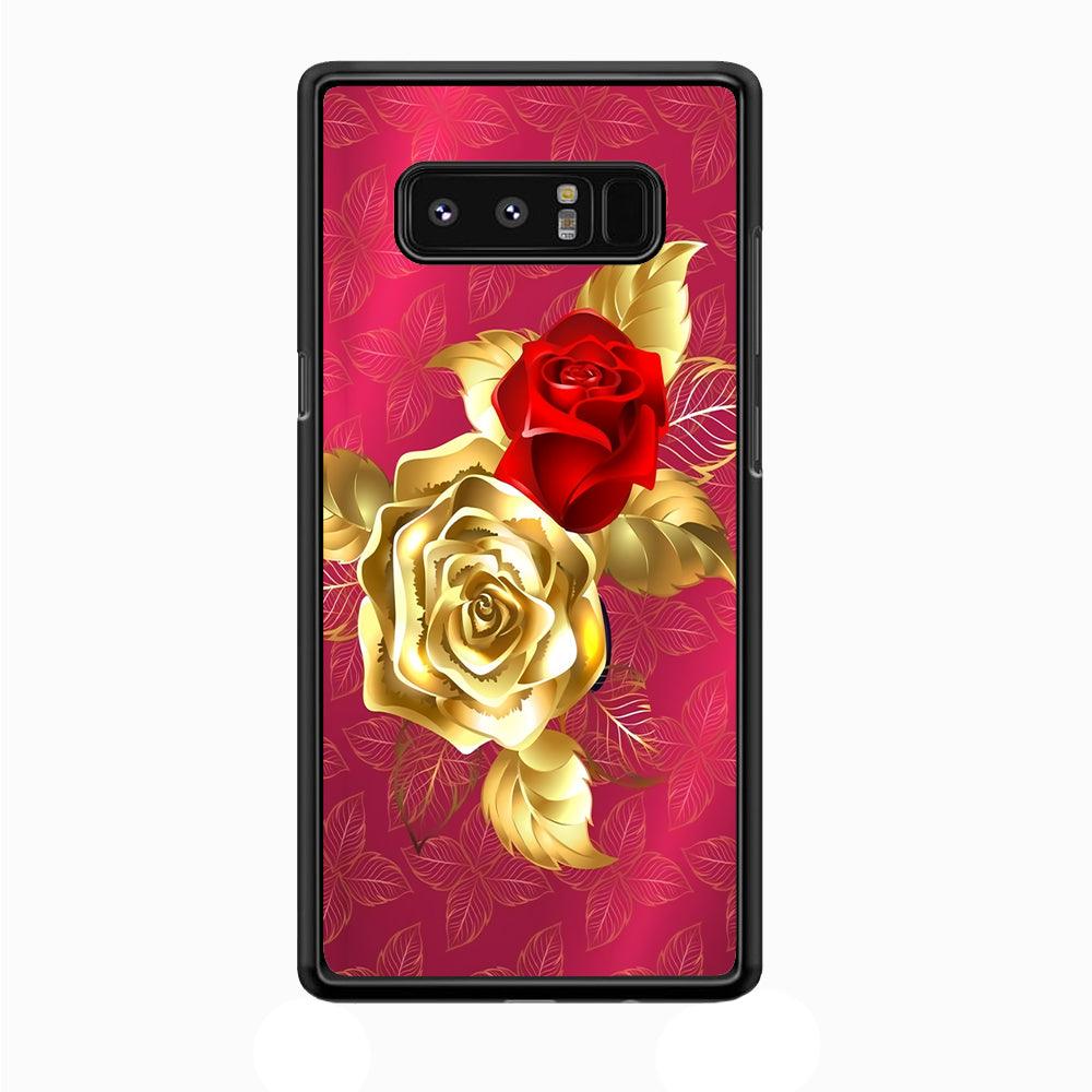 Girly Golden and Red Roses Samsung Galaxy Note 8 Case-Plastic / Full Wrap (3D Case)-Xtracase