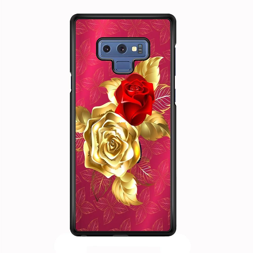 Girly Golden and Red Roses Samsung Galaxy Note 9 Case-Plastic / Full Wrap (3D Case)-Xtracase