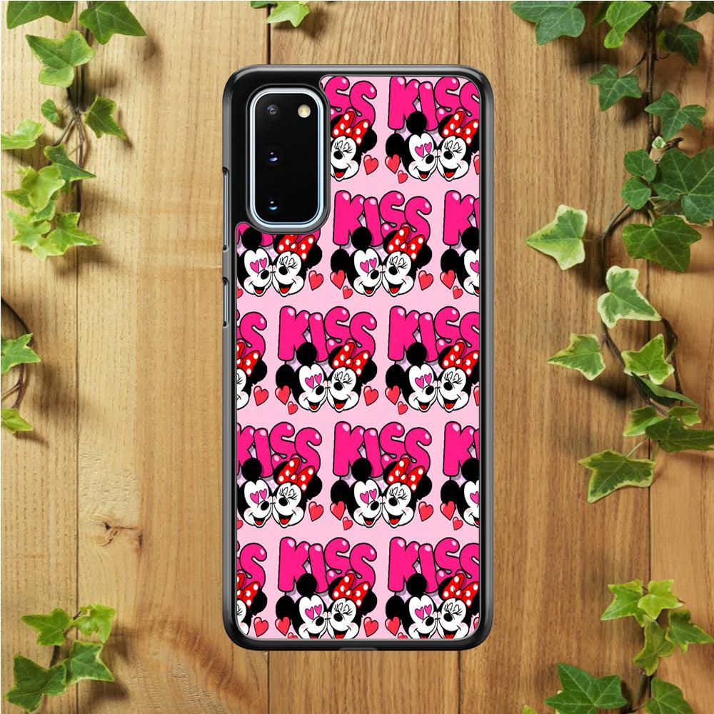 Girly Kiss Mickey Mouse Couple Samsung Galaxy S20 Case-Rubber / Black (2D Case)-Xtracase