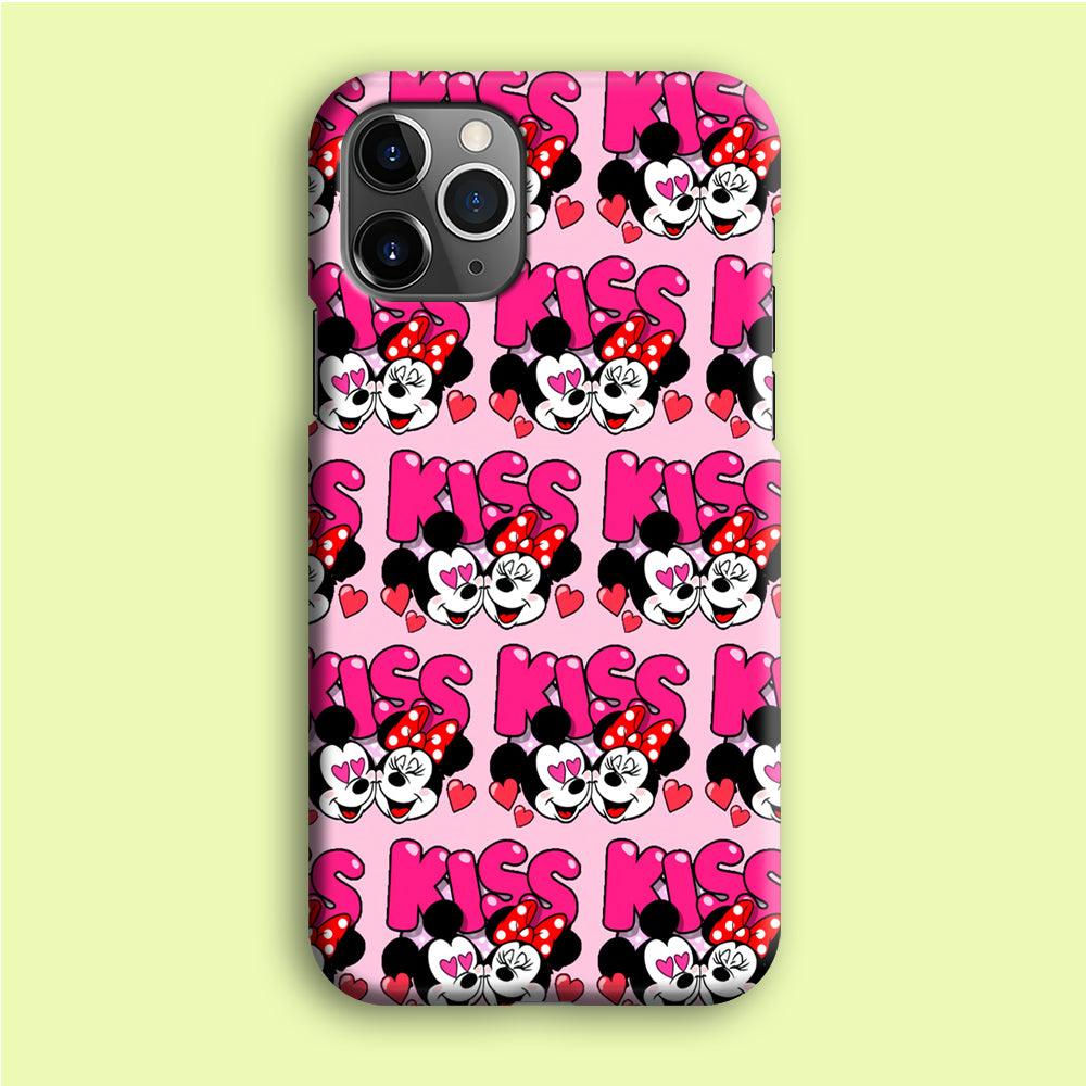 Girly Kiss Mickey Mouse Couple iPhone 12 Pro Max Case-Plastic / Full Wrap (3D Case)-Xtracase