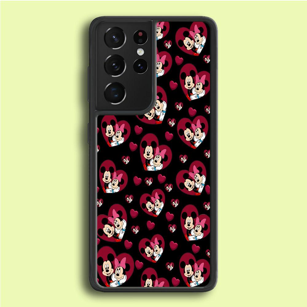 Girly Mickey Mouse Couple Samsung Galaxy S25 Ultra Case-Plastic / Full Wrap (3D Case)-Xtracase