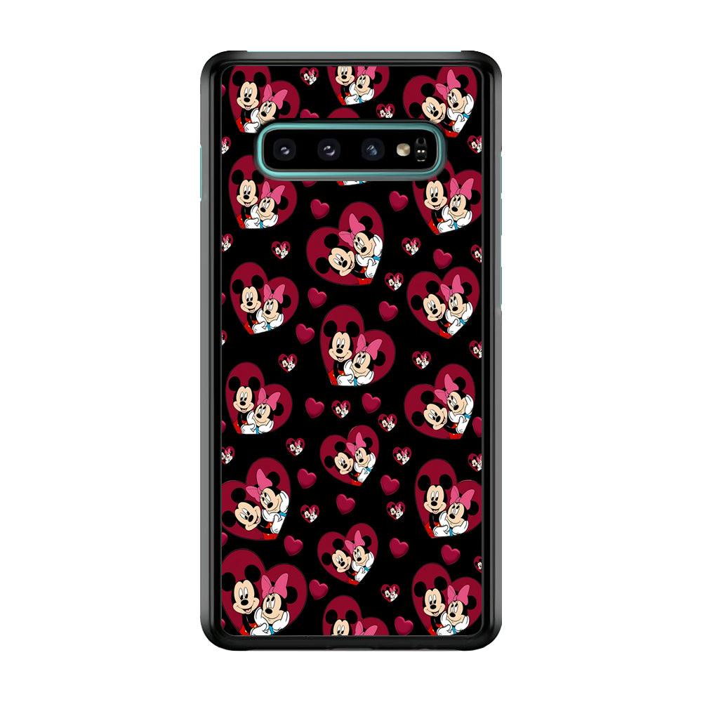 Girly Mickey Mouse Couple Samsung Galaxy S10 Case-Plastic / Full Wrap (3D Case)-Xtracase